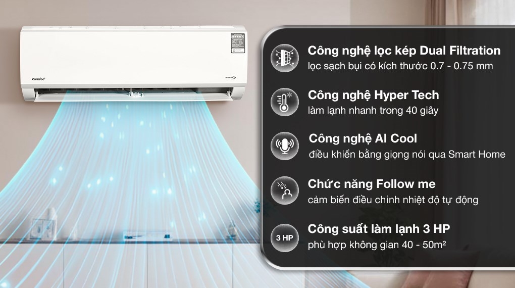 Máy lạnh Comfee Inverter 3 HP CFS-28VAF