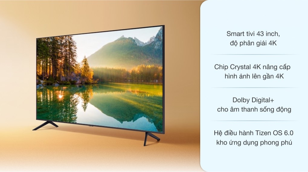 Smart Tivi Samsung 4K 43 inch UA43AU7700