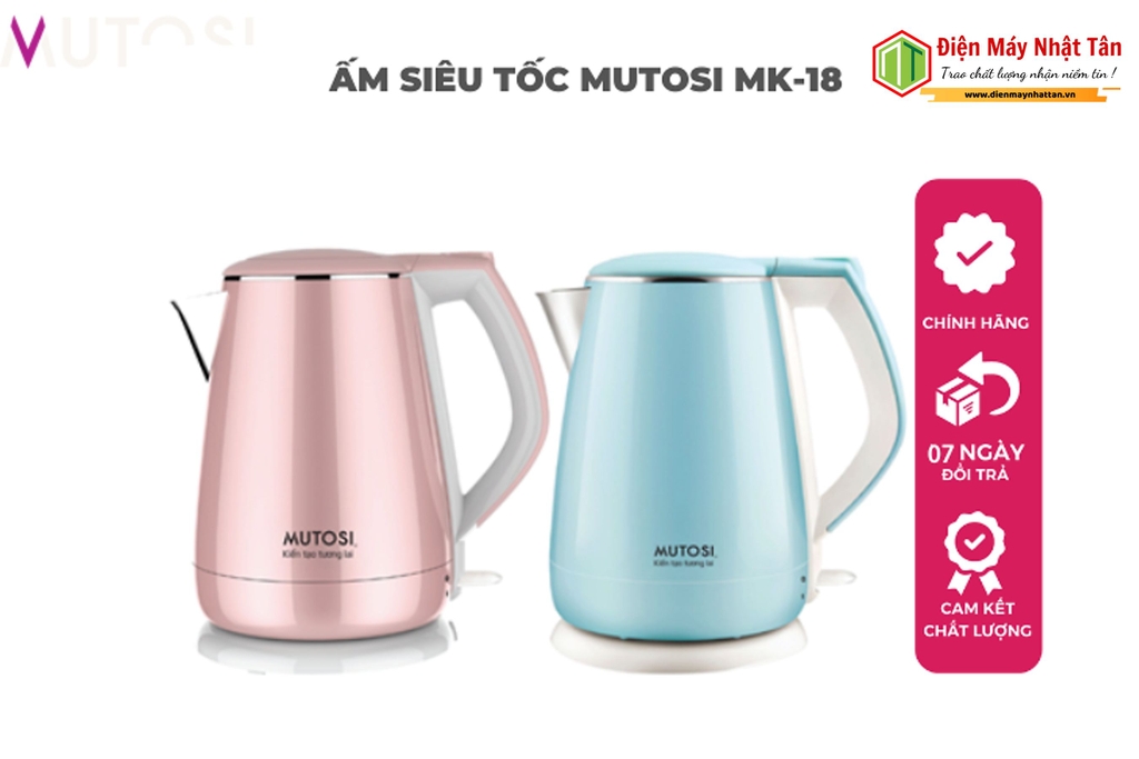 Ấm đun siêu tốc Mutosi 1.7 lít MK-18