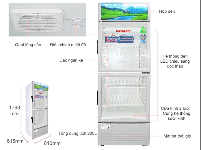 Tủ mát Sanaky 200 lít VH-258WL