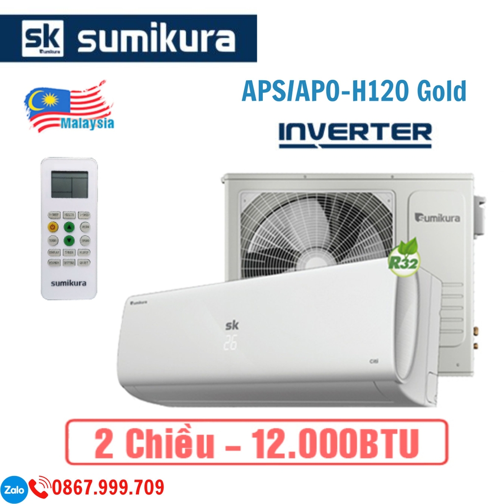 Điều Hòa Sumikura 12000Btu 2 Chiều Inverter APS/APO-H120 GOLD