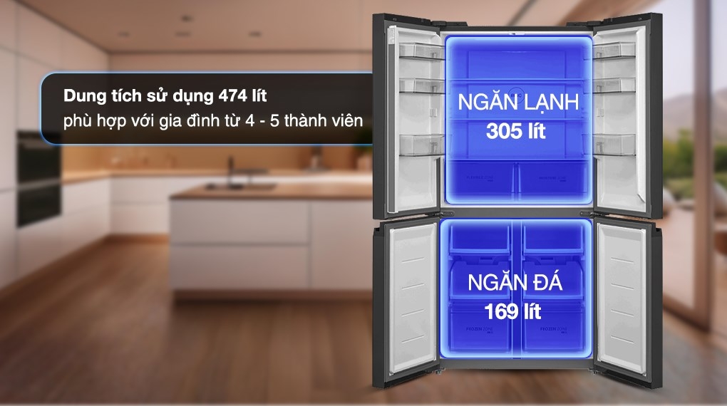 Tủ lạnh Toshiba Inverter 474 lít Multi Door GR-RF611WI-PGV(22)-XK