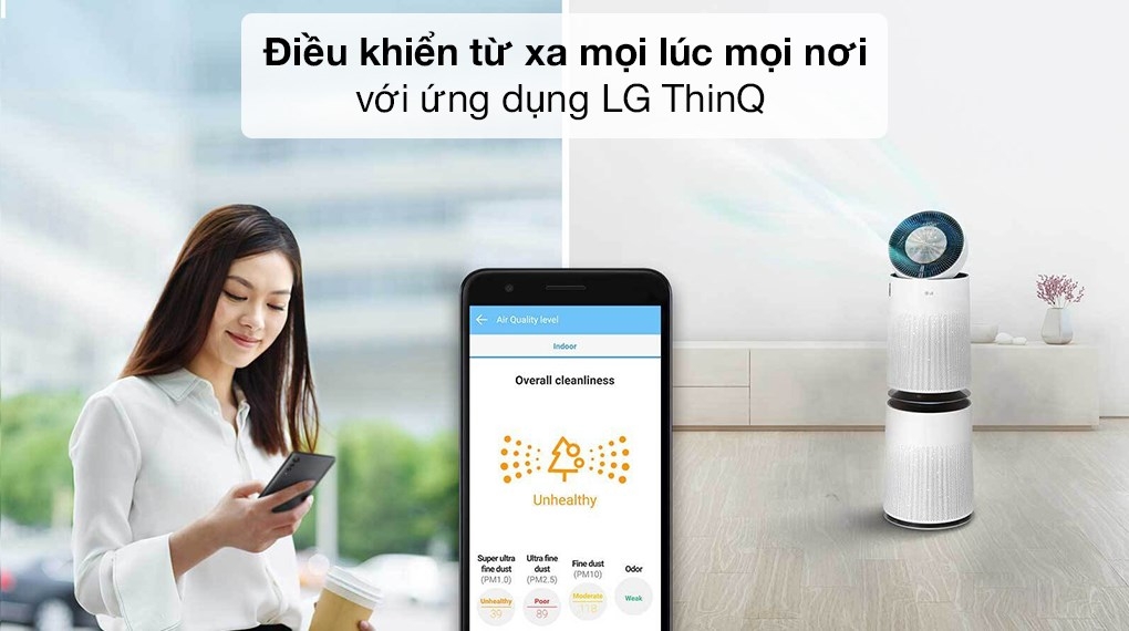 Máy lọc không khí 2 tầng LG PuriCare AS10GDWH0.ABAE 70W