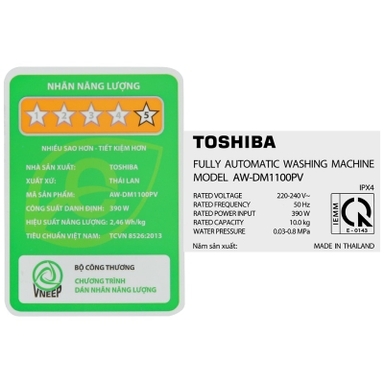 Máy giặt cửa trên Toshiba Inverter 10 kg AW-DM1100JV(MK)