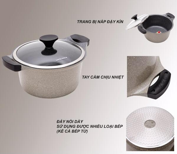 Nồi đá cao cấp Lock&lock Stone LCA6202D-IH 20cm dùng bếp từ