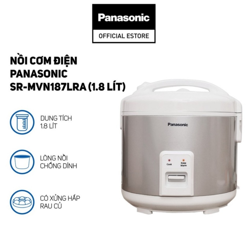 Nồi cơm điện Panasonic 1.8 lít SR MVN187LRA - Sự lựa chọn hoàn hảo cho bữa cơm ngon mỗi ngày