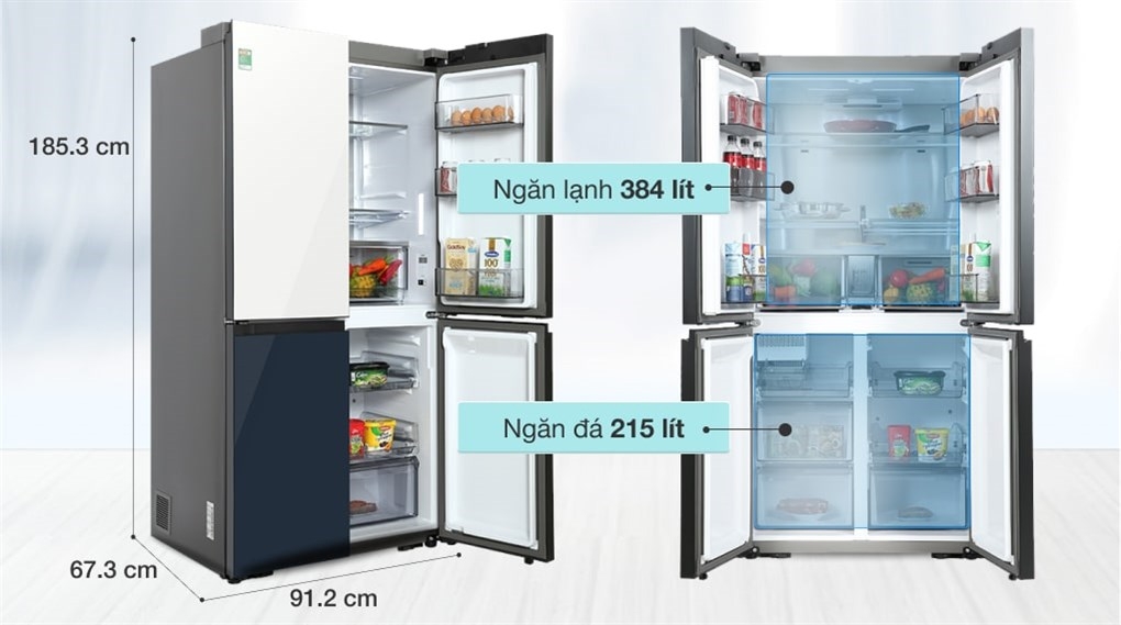 Tủ lạnh Samsung Inverter 599 lít Multi Door Bespoke RF60A91R177/SV