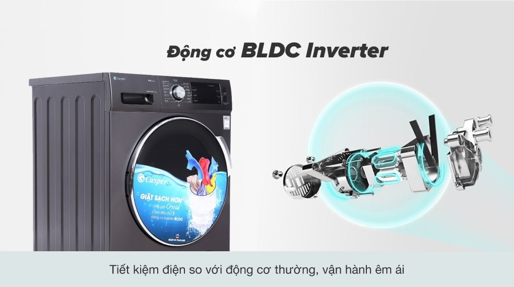 [Chân đế máy giặt] - Máy giặt Casper Inverter 8.5 kg WF-85I140BGB