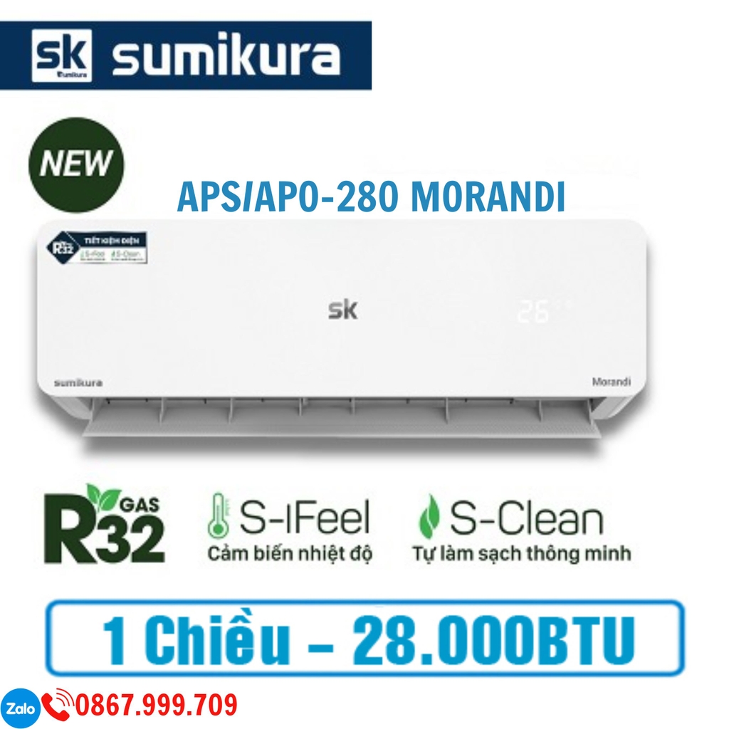 Điều Hòa Sumikura 28000Btu 1 Chiều APS/APO-280/MORANDI