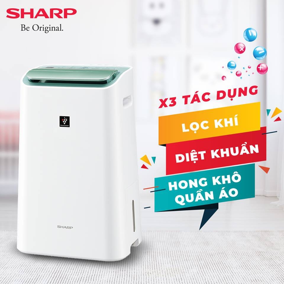 Máy lọc không khí có hút ẩm Sharp DW-E16FA-W