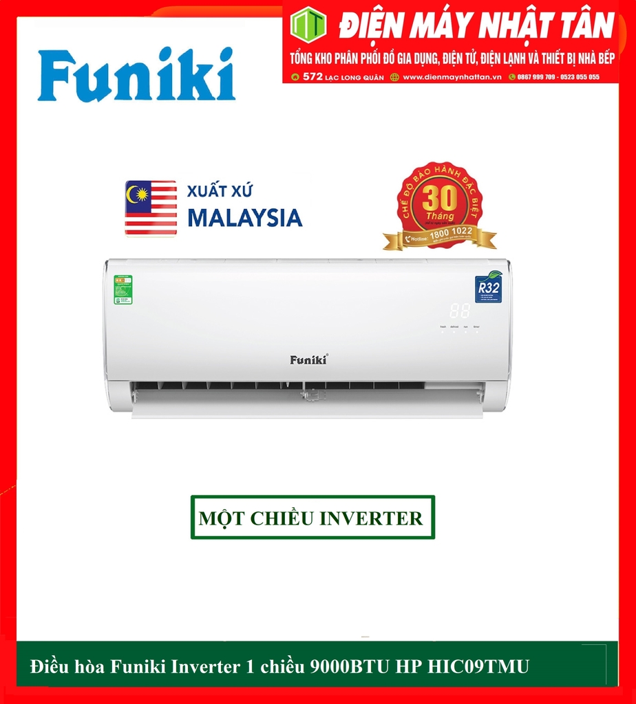 Điều hòa Funiki Inverter 1 chiều 9000BTU HP HIC09TMU