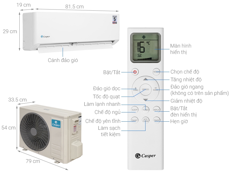 Điều hòa 12000BTU Casper 1 chiều SC-12FB36A