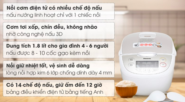 Nồi cơm điện Panasonic CR-CP188NRA