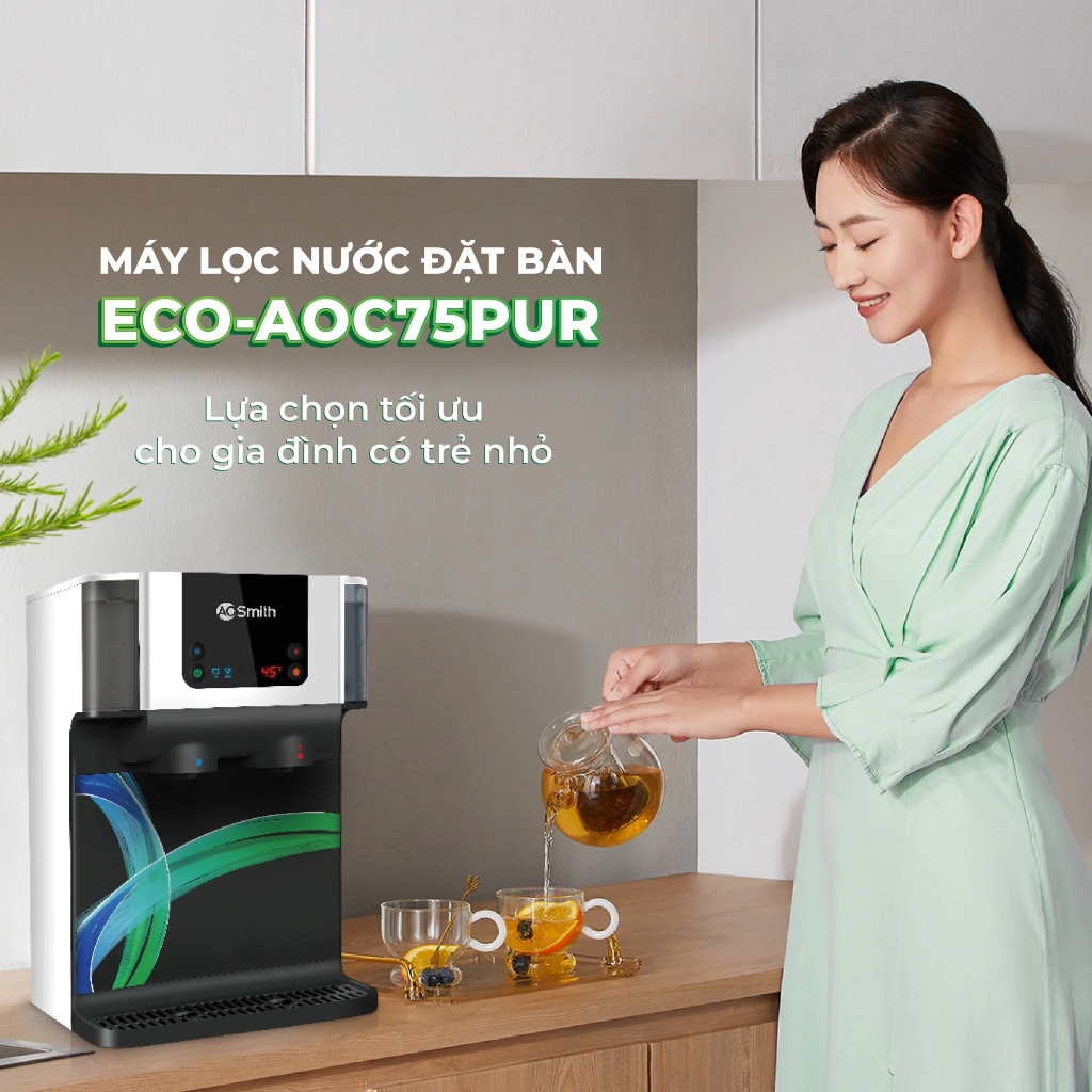 Máy Lọc Nước Đặt Bàn A. O. Smith ROSS™ ECO-AOC75PUR (NEW)
