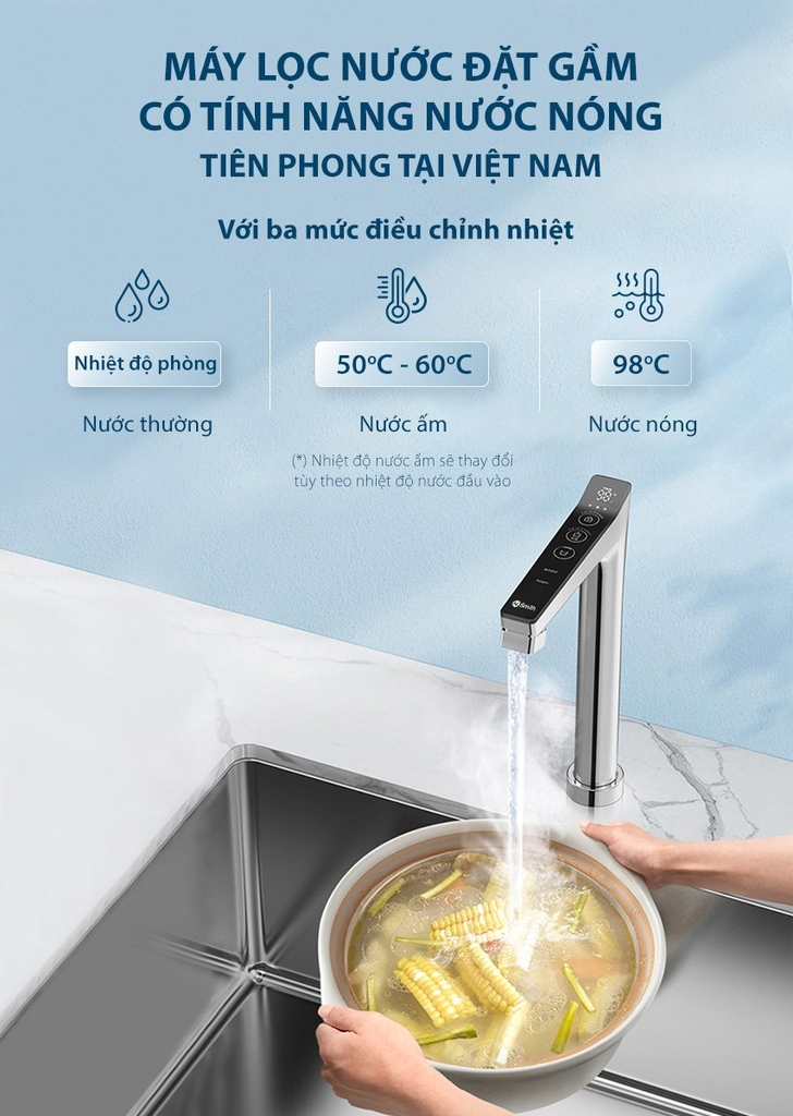 Máy Lọc Nước Đặt Gầm Công Suất Lớn A. O. Smith ROSS™ LUX-AOU800HOT