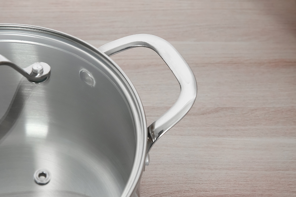Bộ 3 nồi inox 5 đáy nắp kính Kangaroo KG878