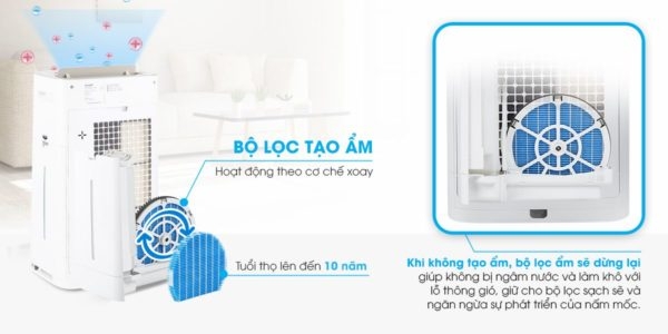 Máy lọc không khí và tạo ẩm Sharp KC-G50EV-W