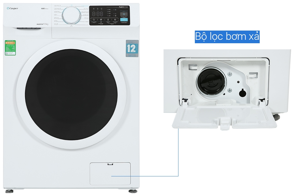 Máy giặt Casper Inverter 9.5 KG WF-95I140BWC