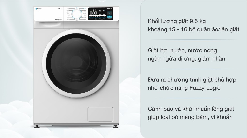 Máy giặt Casper Inverter 9.5 KG WF-95I140BWC