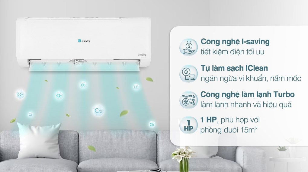 Điều hòa Casper 1 chiều Inverter 1HP-9.500BTU GC-09IS35
