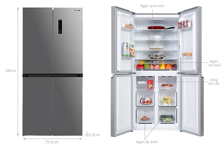 Tủ lạnh Sharp Inverter 362 lít Multi Door SJ-FX420V-SL