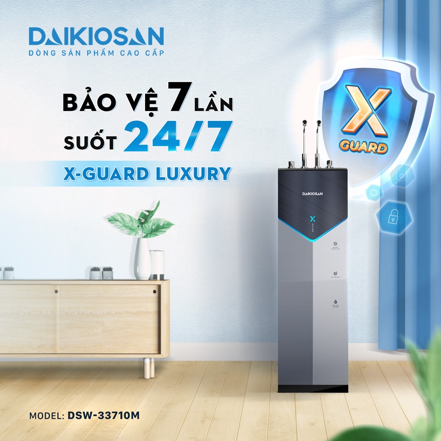 Máy lọc nước X-Guard RO nóng nguội lạnh in 3D Daikiosan DSW-33710M