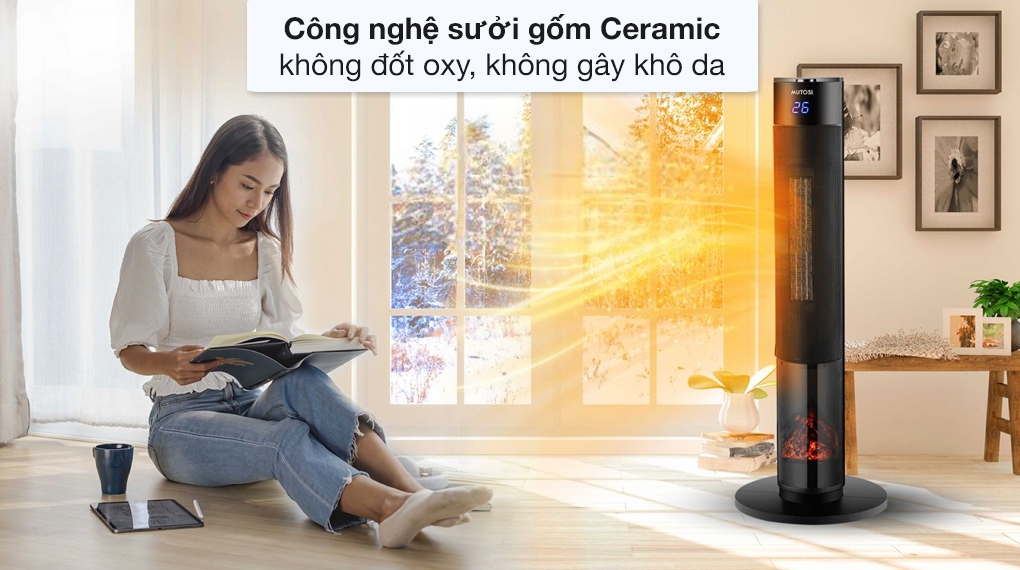 Quạt sưởi gốm Ceramic Mutosi MCH-2000L