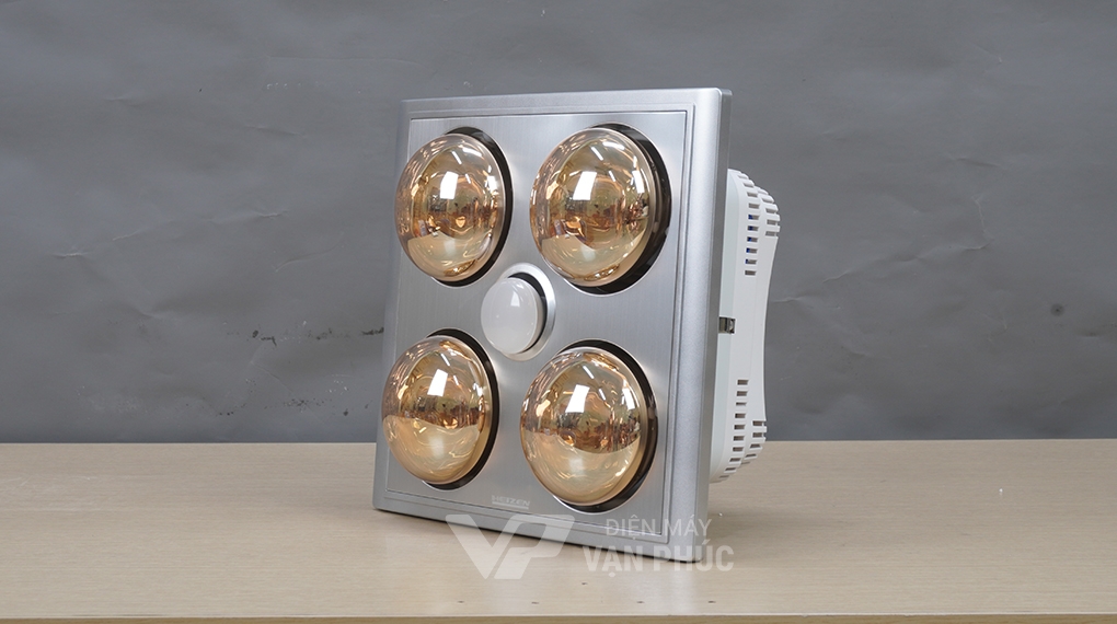 Đèn sưởi nhà tắm âm trần Heizen HE4BR, 4 bóng, có điều khiển từ xa