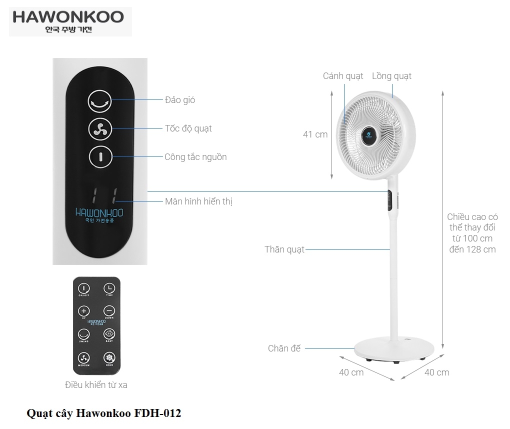 Quạt cây Hawonkoo FDH-012  ( Tặng Bọc quạt chống bụi)