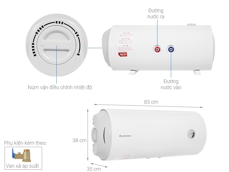 Bình nóng lạnh gián tiếp Ariston 50 lít PRO R 50 SH 2.5 FE