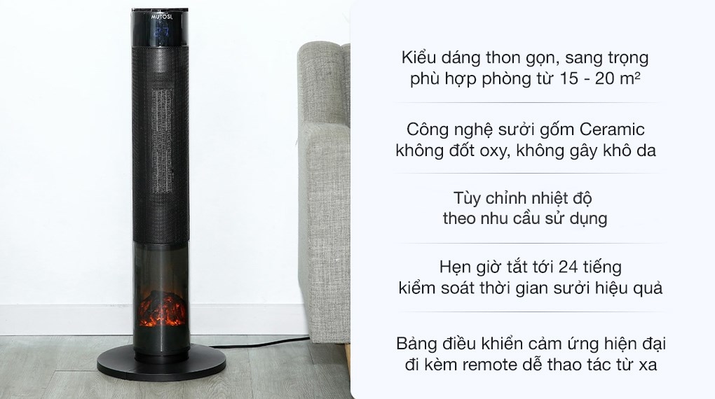 Quạt sưởi gốm Ceramic Mutosi MCH-2000L