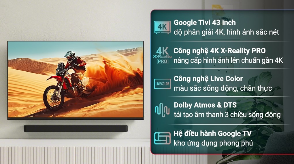 Google Tivi Sony BRAVIA 2 II LED Nền 4K 43 inch K-43S25VM2
