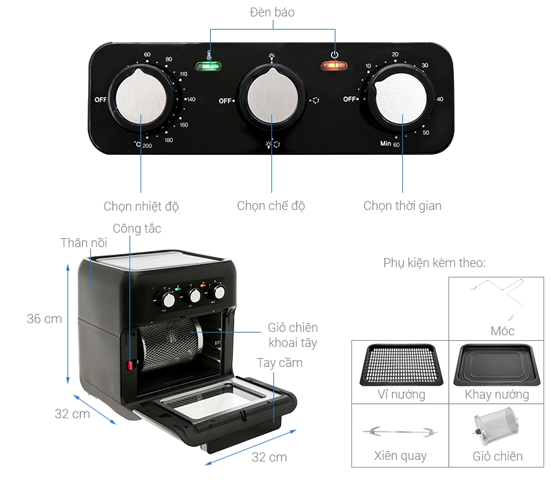 Nồi chiên không dầu Hawonkoo AFH-100 10 lít