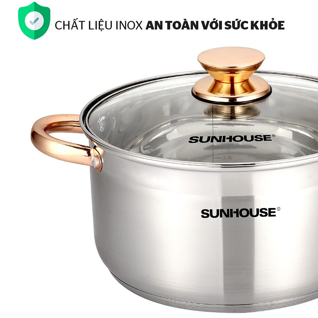 Bộ nồi inox 5 đáy Sunhouse SH781