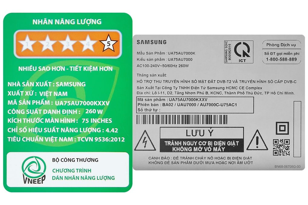 Smart Tivi Samsung 4K Crystal UHD 75 inch UA75AU7000