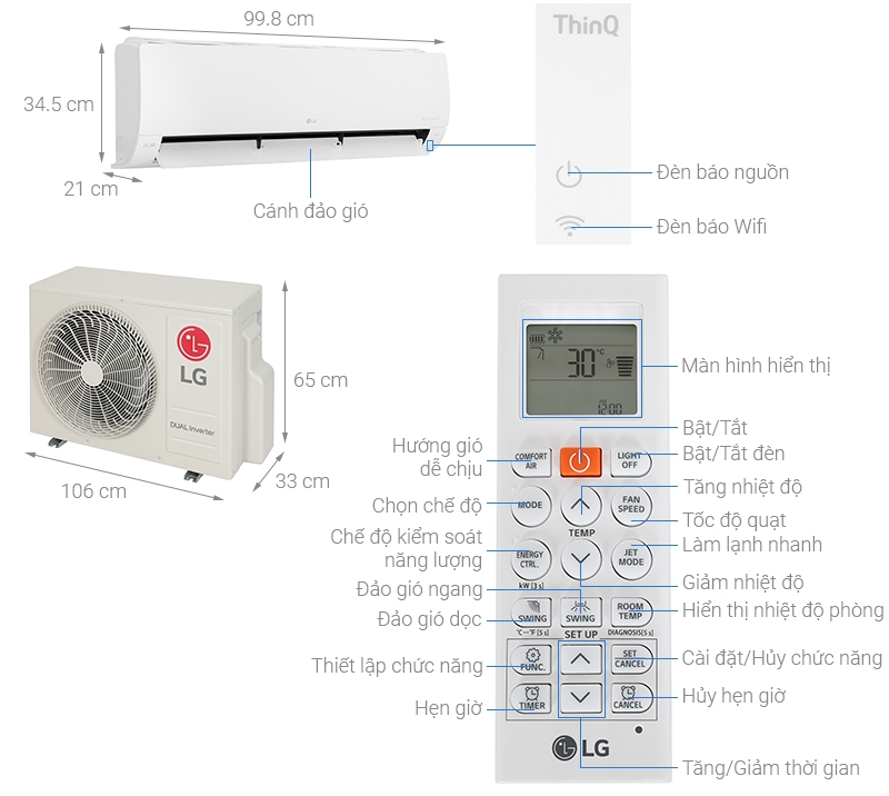 Điều hòa LG 24000BTU 1 chiều inverter V24WIN1