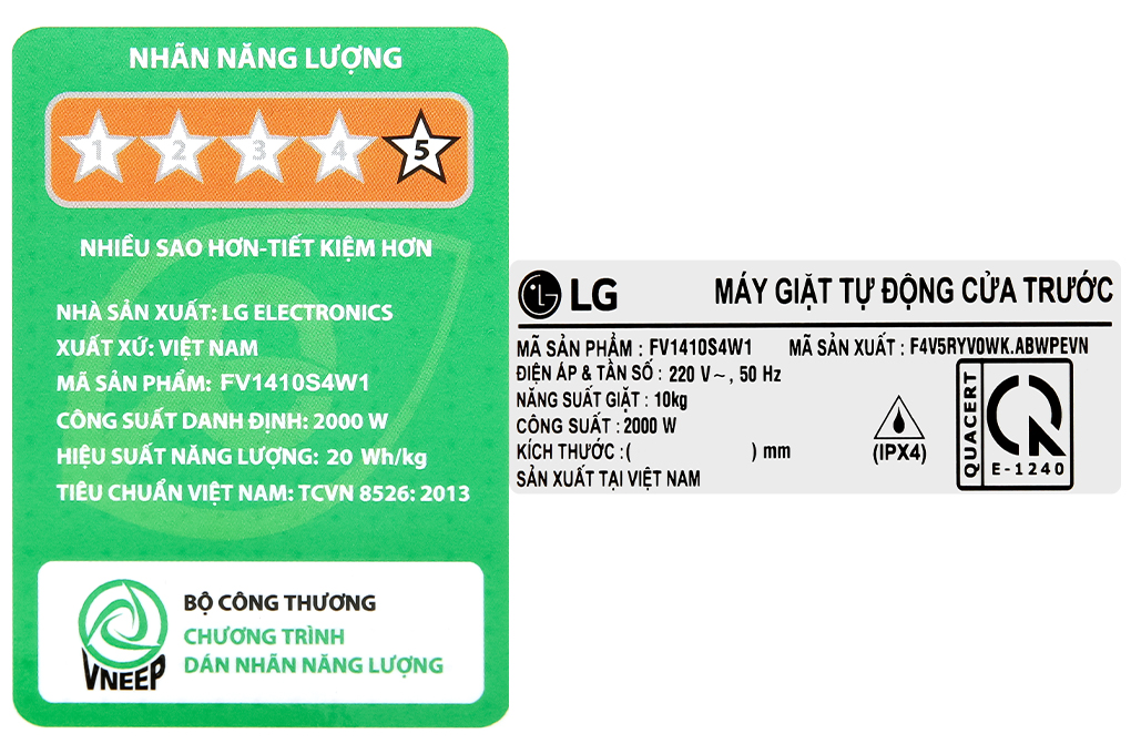 Máy giặt LG AI DD Inverter 10 kg FV1410S4W1
