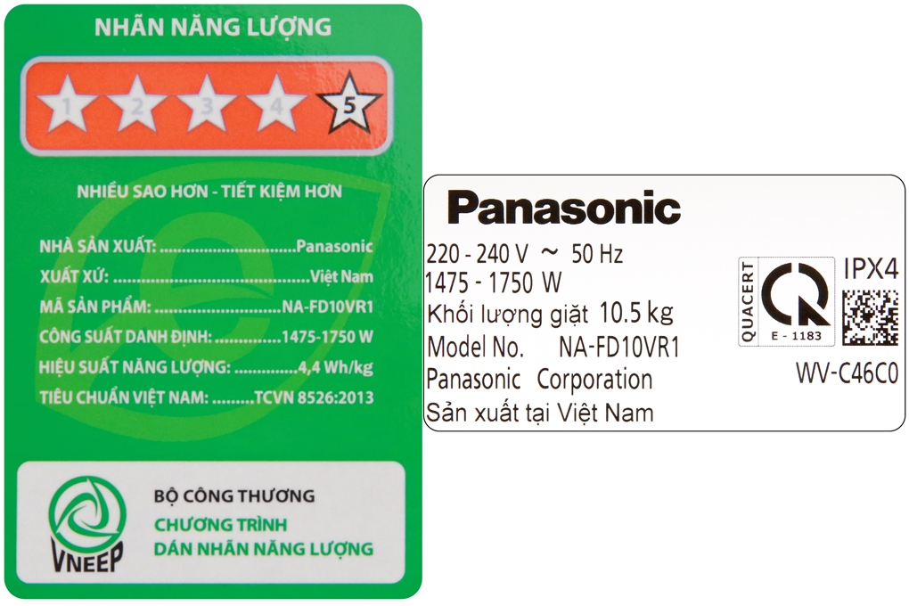 Máy giặt Panasonic Inverter 10.5 Kg NA-FD10VR1BV