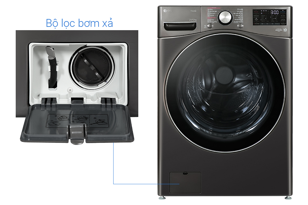 Máy giặt sấy LG Inverter 21 kg F2721HVRB
