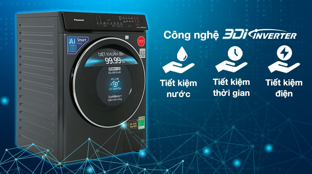 Máy giặt sấy Panasonic Inverter giặt 10.5 kg - sấy 6 kg NA-S056FR1BV