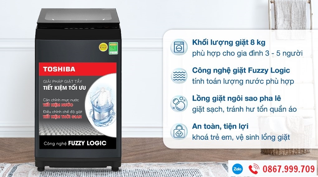 Máy giặt Toshiba 8 kg AW-M905BV(MK)