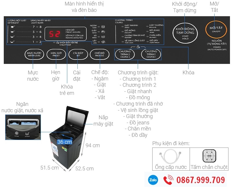 Máy giặt Toshiba 8 kg AW-M905BV(MK)