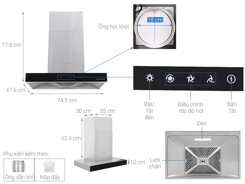 Máy hút mùi treo tường HRJ-75