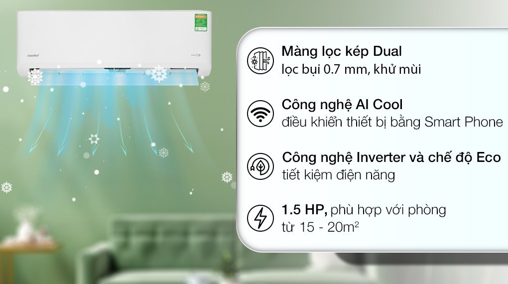 Điều hòa Comfee Inverter 12000 BTU CFS-13VDGF-V