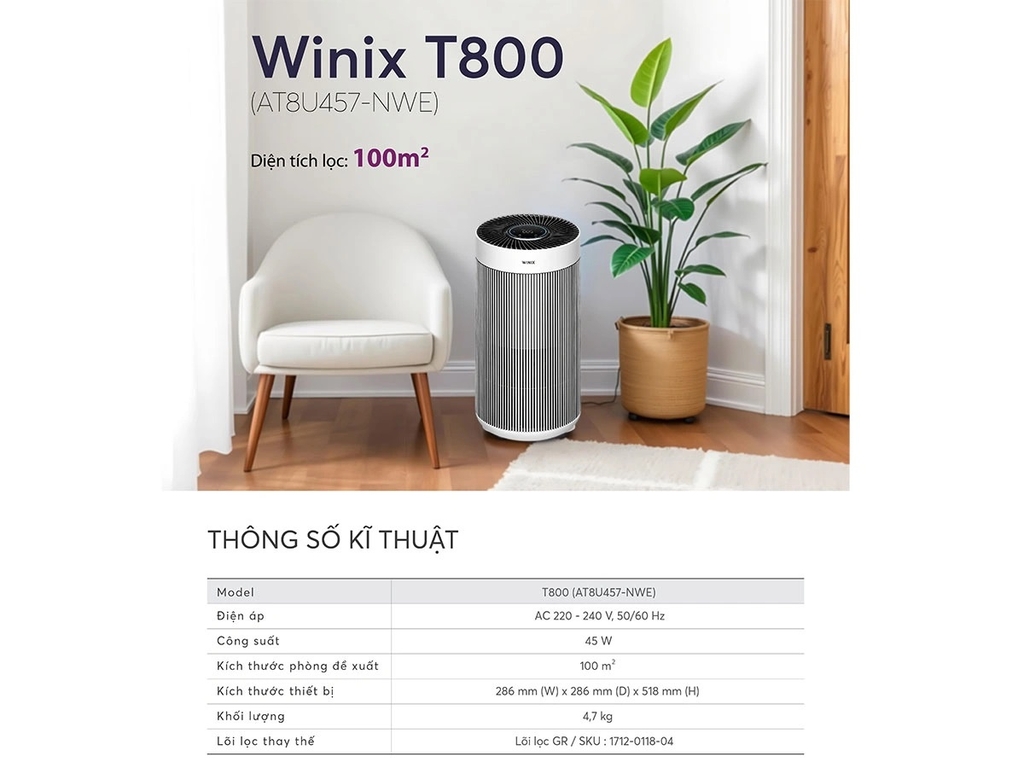 Máy lọc không khí Winix T800