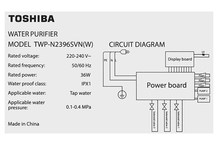 Máy lọc nước RO Toshiba TWP-N2396SVN(W) 10 lõi
