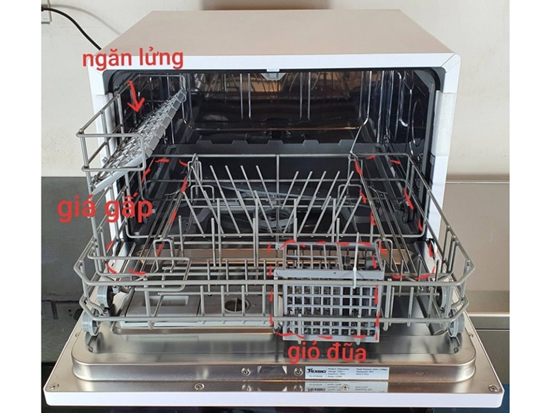 Texgio Dishwasher TG-DT2022B - Mini 6 Bộ Tự Động Mồi Nước