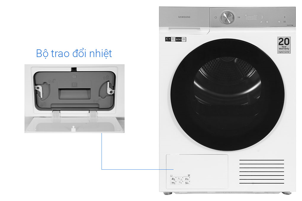 Máy sấy bơm nhiệt Samsung Bespoke AI 9 kg DV90BB9440GH/SV