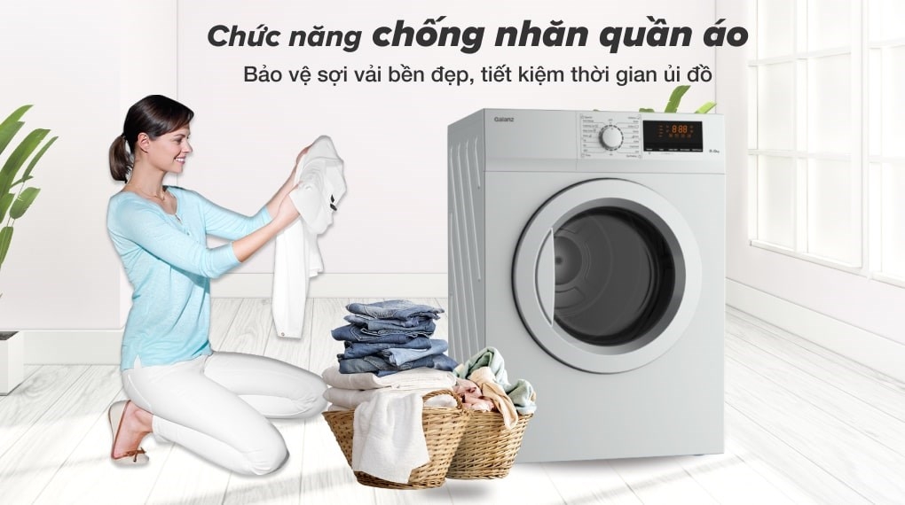 Máy sấy thông hơi Galanz 8 kg DV-80T5C(S)