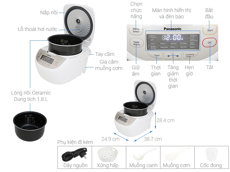 Nồi cơm điện Panasonic CR-CP188NRA